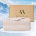 Amlie Home Waffle Cooling Comforter King Size, Q-Max 0.45 Double-Sided Lightweight Cooling Blanket for Hot Sleepers, Summer Silk Breathable Bedding Quilt for Night Sweats, 106"x90", Beige