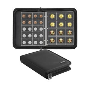 Coin Collection Book for Collector,260 Pockets Fireproof Coin Collection Holder Album,Coin Collection Organizer Storage Box Case Album for 20/25/ 27/30/ 38mm Coins,Black