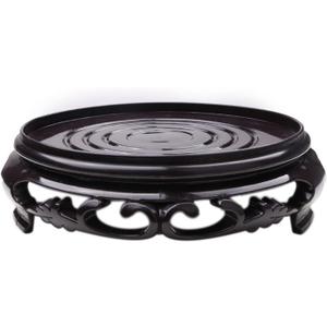Hapivida Plant Stand, 3.7in Round Plant Riser Decorative Display Flower Holder Vase Rack Holder Planter Tray Oriental Style Furniture Indoor for Desktop Counter Room