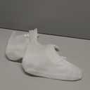 Waterproof Rain Shoe Covers Rubber Shoe Boot Covers Not-Slip Reusable Rain Shoe Protectors Galoshes Overshoes for Man and Women Sand Control Rain Snow (XXXL, White)