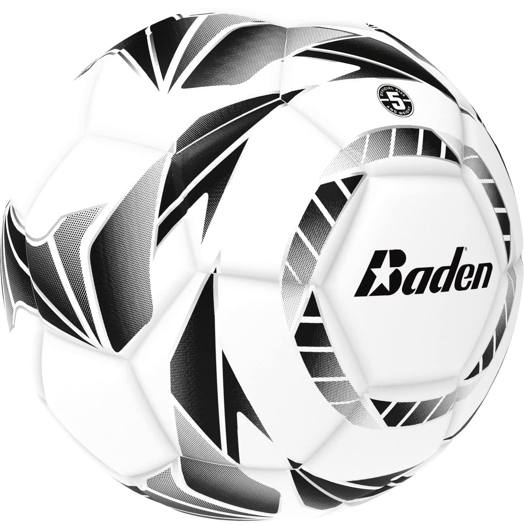 Baden Z-Series Size 4 Cushioned TPU Leather Soccer Ball, Black/White