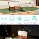 YSAGi Leather Desk Protector, Office Mat, Large Mouse Mat, Non-Slip PU Leather Blotter, Laptop Pad, Waterproof Writing Pad for Office and Home (Green, 35.4" x 17")