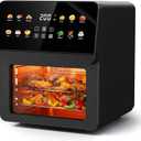 12QT Toaster Oven Combo, 8-in-1 Air Fryer Oven, Family Size, Black | Even heat, perfect crisp smart presets Dual racks, different dishes, same time Dishwasher washable Light sound operation