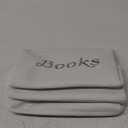 APPLE PIE ORDER Nursery basket, Storage & organizer Bin for Baby, Diapers, Wipes, Books, Toys. White Canvas fabric Decorative Box with Embroidering. (Books - Gray, Medium)