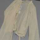 Women's Bolero Sheer Shrug Tie Front Crop Cardigan Lightweight Stretch Long Sleeve Summer Cover Up S-2XL (XX-Large, Apricot)