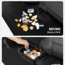 BASENOR Tesla Model Y Juniper Rear Center Console Organizer, TPE Dustproof Trash Can with Anti-Slip Lid, Garbage Bin Backseat Storage Box for 2025 2026 Model Y