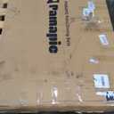 Pamapic 8504 Patio Dining 7 Piece, Outdoor Wicker Furniture Set for Backyard Garden Deck Poolside/Iron Slats Table Top, Removable Cushions, 7 Pack, Beige