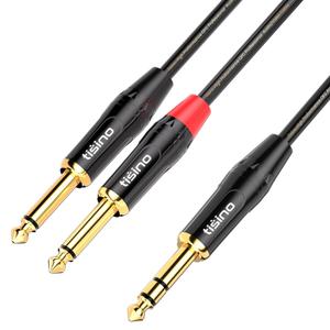 tisino 1/4 inch TRS Stereo to Dual 1/4 inch TS Mono Insert Cable Y-Splitter Stereo Breakout Cable Patch Cord - 10 feet