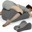 Memory Foam Wedge Pillow Intimacy Couples Pillow, Pregnant Ergonomic Contoured Position Pillow for Sleeping & Reading, Multi-Functional Bed Pillow Back Support Cushion All Grey