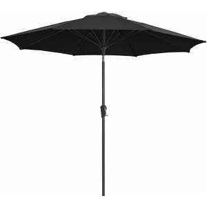 JEAREY 9FT Outdoor Patio Umbrella,Market Table Umbrella with 8 Fiberglass Ribs, Pool Umbrella with Tilt and Crank, UV Protection Lightweight & Wind-Resistant for Lawn, Garden, Deck and Backyard, Black