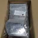 WDF 120PCS Silver Plastic Silverware - Heavy Duty Silver Plastic Cutlery Set - 40 Forks, 40 Spoons, 40 Knives, Perfect for Parties Weeding Baby Shower Spring