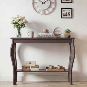 ChooChoo Narrow Console Table, Chic Accent Sofa Table, Entryway Table, Espresso, 11.8"D x 39.3"W x 31.4"H