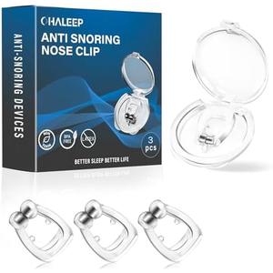 OHALEEP Anti Snoring Devices, Snore Stopper with Adjustable Magnet, Silicone Nose Clip Stop Snoring, Effective to Relieve Snoring, Snoring Solution for Comfortable and Quieter Sleep, White, M, 2
