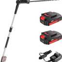 MZK 20V MAX 22.4-inch Cordless Pole Hedge Trimmer Attachment, 8-Feet Reach, Electric Hedge Trimmer with Extension Pole, Multi-Angle (Battery and Charger Included), ET1611-2