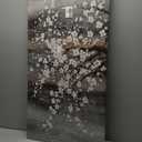 AJAZIKO Wall Art for Living Room Large Modern Wall Decor Canvas Paintings for Wall Decorations White Flower Brown Bedroom Office Artwork Plum Blossom Art Prints Framed (40"L x 20"W, Gray)