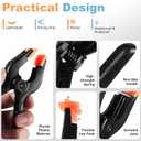 10 Pcs Spring Clamps, PureGuard 4.5 Inch Large Plastic Spring Clips Clamps Heavy Duty Woodworking Clamps for Crafts Balloon Arch Photography Backdrop Stand Pool Cover Clips