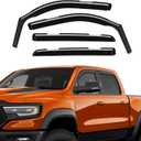 in-Channel Rain Guards Compatible with RAM 1500 2019-2025, Durable Side Windows Wind Deflectors 2019 2020 2021 2022 2023 2024 2025 RAM Rain Guard Black 4 PCS