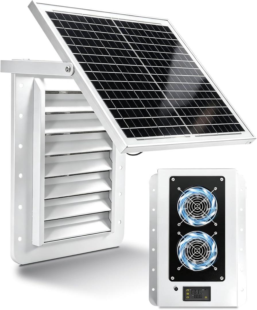 Container Solar Vent Kit with Thermostat for Automatic Vent on Temperature
Shipping Container Vents with 25W Foldable Panel, Rain and Hail Proof, Suitable for Container Houses, Containers, Offices
