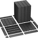 tonchean 44 sq ft Plastic Interlocking Deck Tiles, 44 PCS Outdoor Patio Flooring Boards with 8 Border Panels and 4 Corner Panels 12"x12" Patio Deck Tiles All Weather Uses for Porch Poolside Balcony