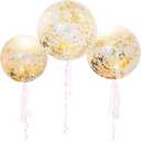 36 Inch Jumbo Confetti Balloons, Giant Latex Balloon with Gold Confetti (Premium Helium Quality) Pkg/6 Latex glitter balloons for Party/Birthdays/Wedding/Festivals Christmas and Event Decorations