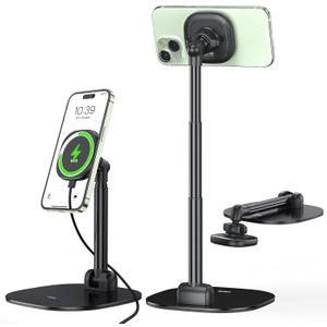 VRIG Magnetic Desk Phone Stand for iPhone with 360Rotation, Height & Angle Adjustable for Office/Home Compatible with MagSafe for iPhone 15, 14, 13, 12 Pro Max Plus, MagSafe Case & All Smartphones