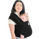KeaBabies Baby Wrap Carrier  All in 1 Original Baby Carrier Newborn to Toddler Sling, Easy to Wear, Hands Free Bonding, Lightweight, Breathable Infant Wraps (Trendy Black)