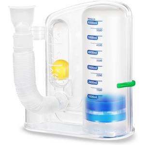 Incentive Spirometer Adult, Lung Exerciser Device, Breathing Trainer - 6000ML Inhale Volume Measurement, Equipped with Ball Flow Rate Indicator & Scale Indicator
