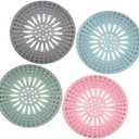 Drain Strainers Hair Catcher Silicone Shower Drain Covers Protector Flexible Material Easy to Install Sink Strainer for Bathroom Tub Shower and Sink - Pack of 4