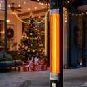 YEW Outdoor Electric Patio Heater, 1500w Infrared Heaters with Remote, 24H Timer, 3 Heat Levels, Waterproof, Quiet, Tip-Over Protection, Portable Space Heaters for Indoor Garage,Balcony,Backyard,Porch