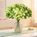 Hydrangea Artificial Flowers, 20 Pcs Green Hydrangea Artificial Flowers Bulk, Faux Hydrangea Flowers for Outdoor, Fake Silk Hydrangea Flowers with Stems for Wedding Decoration Decor