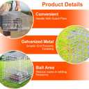 TeqHome Humane Animal Cage Trap,26"x9"x10" Heavy Duty Foldable Collapsible Galvanized Steel Live Trap for Stray Cats, Raccoons, Groundhogs,Squirrel,Chipmunk,Indoor/Outdoor Use,Easy to Catch & Release