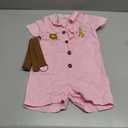 ABAFIP Baby Girl Toddler Boy Safari Birthday Outfit Short Sleeve One Piece Romper Jumpsuit with Belt Hat 6-12 M
