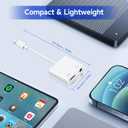 [Apple MFi Certified] 2-in-1 Charging & Audio Adapter for iPhone, Lightning to 3.5mm Headphone Jack Dongle Splitter, Supports Hi-Res Lossless Sound, Compatible with iPhone 14/13/12/11/XS/XR/8/7 2Pack