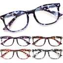 CCVOO +3.5 Mix & Match Reading Glasses for Women - Lightweight, Comfortable Fit, Clear Vision - Blue Light Blocking (*C2 Flower Mix)