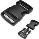 3pcs 1-1/2" Plastic Buckles for Strap Replacement, Quick Side Release Buckles Outdoor Camping Backpack Clip Buckle Clips for Dog Collar Nylon Webbing Belt Buckle Dual Adjustable Black