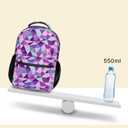 Kids Backpack with Lunch Box Set, 3-in-1 Geometric School Bag for Girls & Boys, Lightweight Waterproof for Elementary Middle School Students