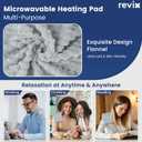 REVIX Microwave Heating Pad, 6 * 12" Multipurpose Heating Pad Microwavable with Flaxseeds for Muscles, Moist Heat Pack for Neck, Back, Knee, Gray