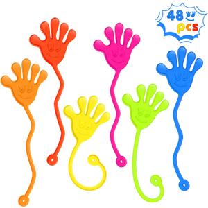 Sticky Hands Bulk 48 PCS Easter Basket Stuffers Egg Fillers Party Favors for Kids 4-8 8-12 Stretchy Sticky Hand Toy Kid Goodie Bag Stuffers Small Classroom Prizes Student Gifts Birthday Party Supplies