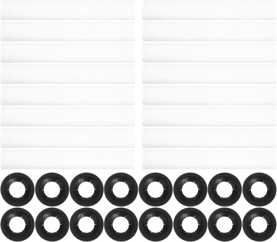Garage Door Hinge Roller Sleeves Kit with 20 Nylon Rollers and Clips Noise Reduction Garage Door Accessories Easy DIY Installation Compatible with Various Doors