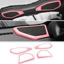 JWWY for Jeep JL Speaker Audio Player Trim Top & A Pillar Cover Trim for 2024-2025 Jeep Wrangler JL JLU & Gladiator JT 4xe Interior Accessories ABS 4PCS Pink