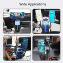 JINKEY Dual Cup Holder Phone Mount for Car2-in-1 Adjustable Gooseneck Cradle with 360 Rotation Heavy Duty Universal Automobile Stand for Most 4"-6.7" i-Phone Mobile-Phone Holder