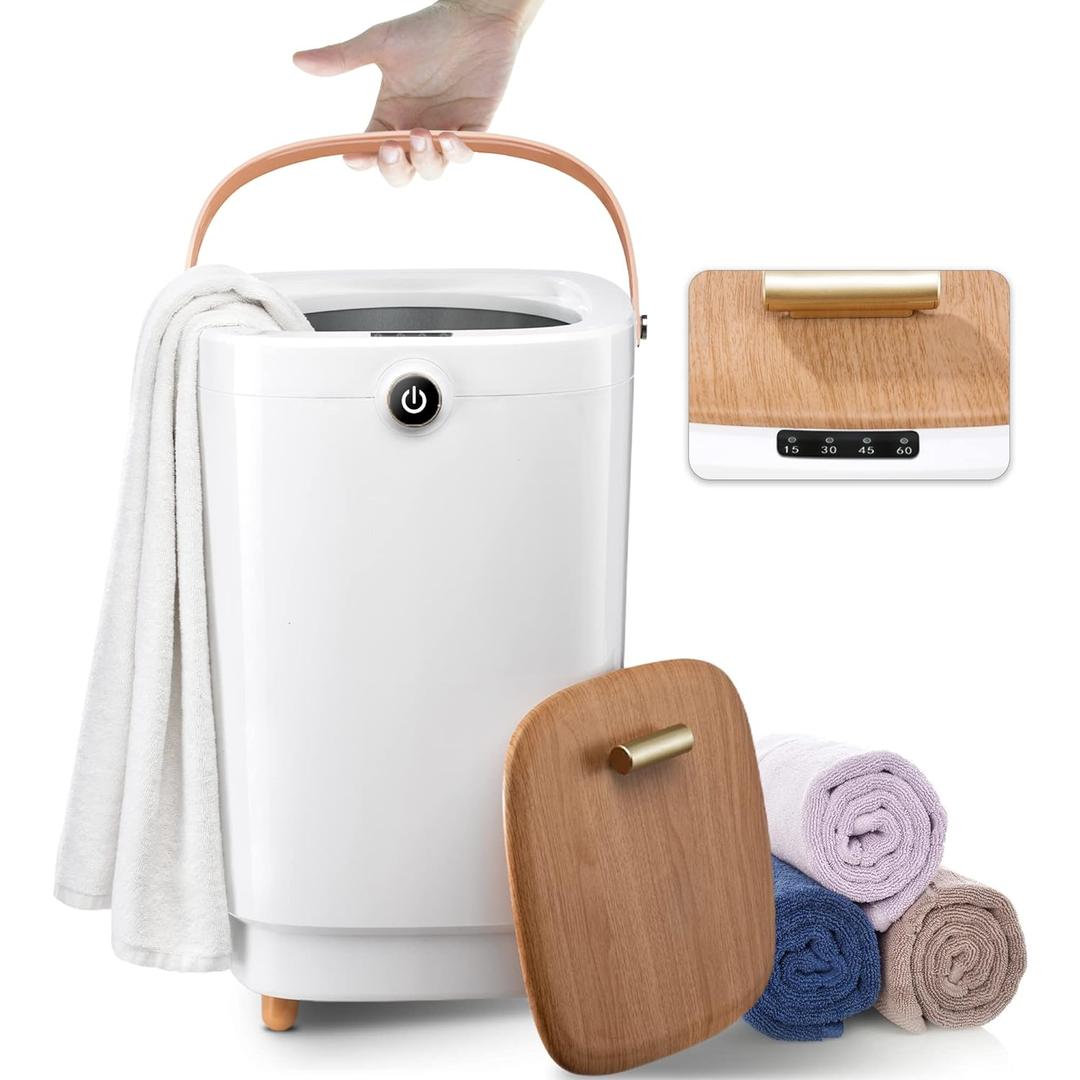 Towel Warmers for Bathroom BucketLuxury Large Spa Towel Hot Warmer Bucket Style-Hot Towels in 10 Minutes-Fits Up to Two Oversized Towels - Bathrobe, Towel, Blanket-Yellow
