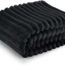 Bedsure Black Throw Blanket for Couch - GentleSoft Cozy Soft Blankets for Women, Cute Small Fleece Throws for Girls, 50x60 Inches