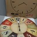 24 Inch Vintage Wall Clocks French Style Retro Wall Clock Large Farmhouse Clocks Retro Colorful Wall Clock Decorative Battery Operated Silent Scan Non-Ticking for Home Living Room Bedroom (Gold)