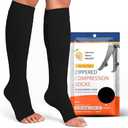 Lemon Hero Zipper Compression Socks 15-20 mmHg Open Toe, Medical Zip Up Compression Stockings for Women and Men - Improves Blood Circulation, Relieves Pain & Swelling M