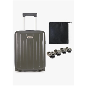 18-inch Carry-on Boarding Luggage: Equipped with Movable Wheels, TSA Approved,Under the Seat, Hard Shell Construction, Lightweight Bag with Essential Accessories (Greenish Grey)