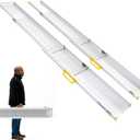 Ruedamann 10FT Wider Adjustable Wheelchair Ramp, Lightweight Portable Ramp for Wheelchair, Strong Capacity for Electric Scooters, Telescopic Aluminum Wheelchair Ramp for Home, Doorways