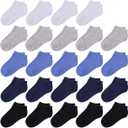 Duufin 24 Pairs Toddler Ankle Socks Kids Low Cut Half Cushion Low Rise Socks for Toddlers Boys and Girls (No Size)