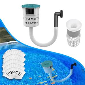 Valdorena Surface Float Skimmer,2025 Upgrade,No Installation Required, no Adjustable Bracket Required,Comes with 50 Filter Socks, Perfect for Women ((((Turquoise))))