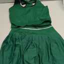 ATTRACO 2 Piece Tennis Dresses for Women High Waisted Pleated Skirt Sets Seamless Colorblock Golf Outfits S